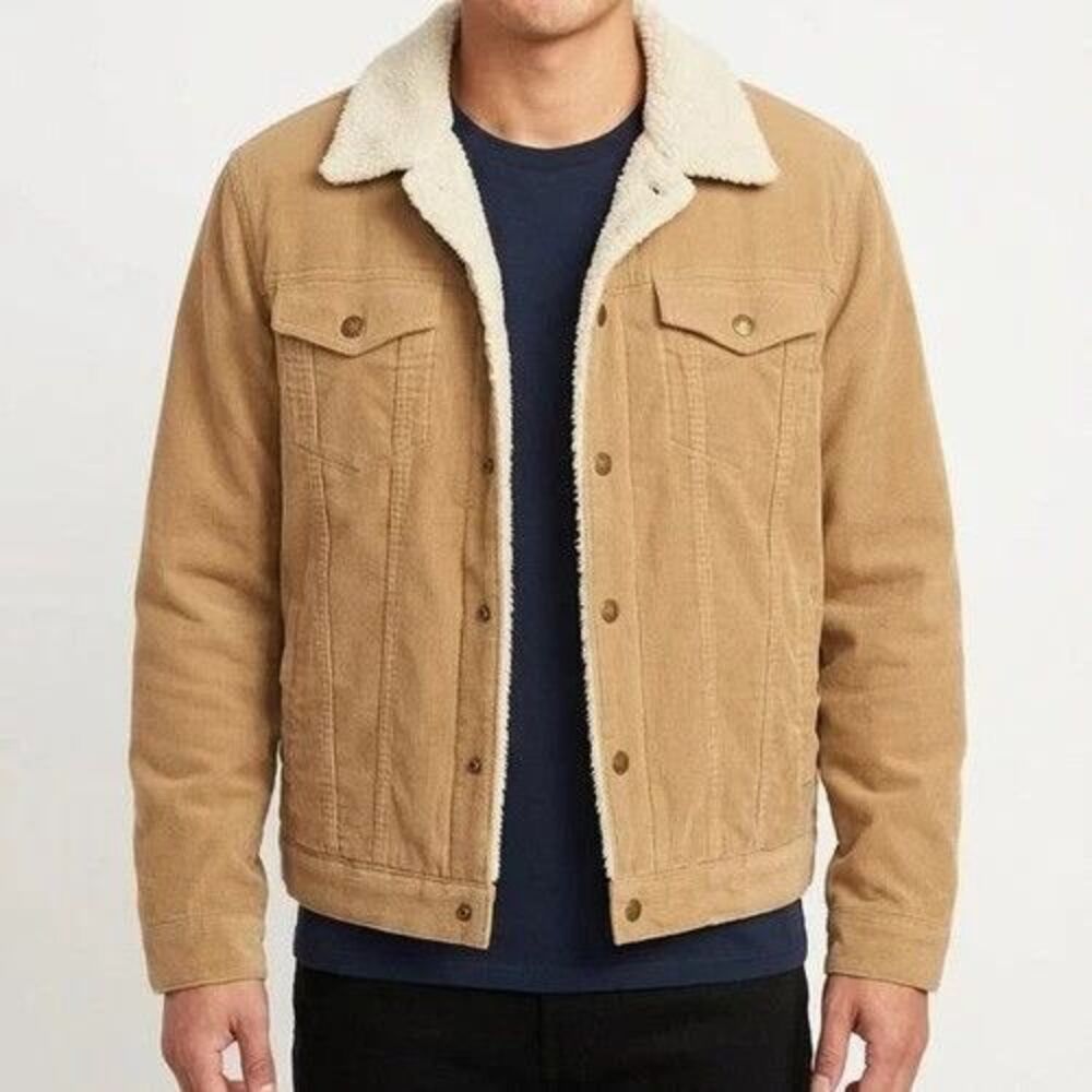 Vintage Marvin Richards Men's Tan Corduroy Sherpa Western Style Jacket Size L
